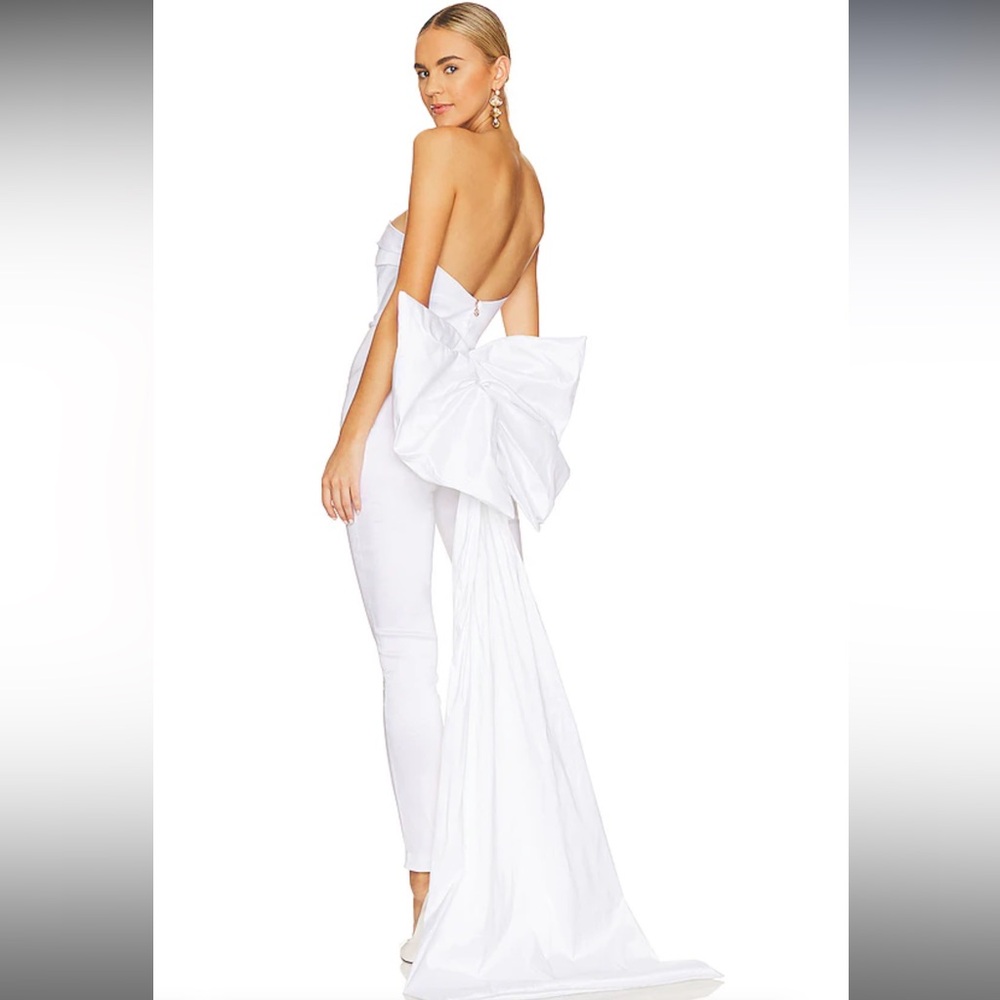 Nookie REVOLVE Reese Strapless Jumpsuit Oversized Detachable Bow Bridal Size M